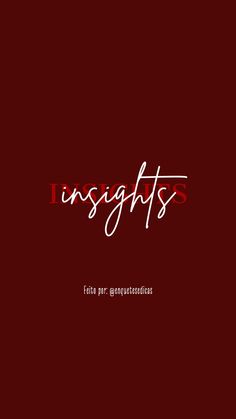 a red background with the words insights written in white on top of it