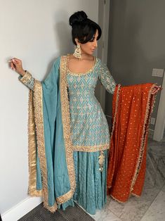 Punjabi Dresses, Embroidered Sharara, Punjabi Dress