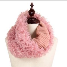 Pink Fuzzy Tube Scarf Nwt - Os Winter Scarf Pink, Pink Chunky Scarf, Pink Cozy Scarf, Pink Fluffy Scarf, Fluffy Scarf, Sparkly Scarf, Fuzzy Scarf, White Silk Scarf, Vintage Bob