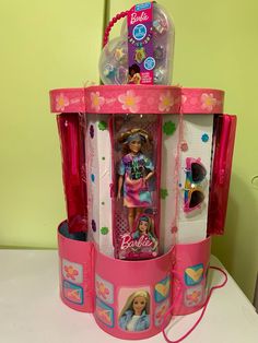 the barbie doll playset is in its pink case