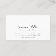 a white business card with the words,'professional job title'in black ink