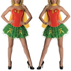 Robin Costume Includes Red And Yellow Corset Dress ,And Yellow Cape. Eyemask Is Missing Not Included Be Sexy And Strong In This Superhero Costume For Women Dress & Cape Only!! Accessorize With A Robin Hood Makeup Kit For The Complete Look. One Size Fits Most Up To Size L Yellow Corset Dress, Superhero Makeup, Robin Superhero, Yellow Corset, Robin Costume, Dress Cape, Superhero Costumes, Superhero Costume, Costume For Women