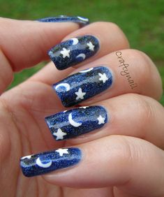 Tie Dye Craftynail Star Nail Art, Star Nails, Bed Of Nails, Star Nail Designs, Galaxy Nail Art Pointy Acrylic Nails, Zodiac Nail Designs, Nails With Stars, Galaxy Nail Art, Star Nail Art, Galaxy Nails, Trendy Nail Art Designs, Nail Art Disney