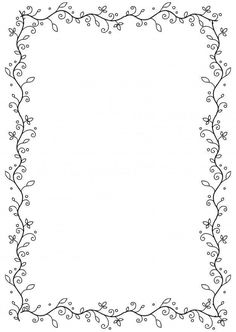 a square frame with vines and leaves on the edges, outlined in black against a white background