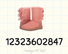 a pair of pink ugg boots with ruffles on the front and bottom