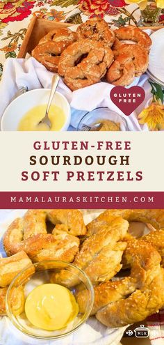 gluten - free sourdough soft pretzels are an easy snack for the whole family