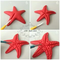 step by step instructions on how to decorate starfish cookies