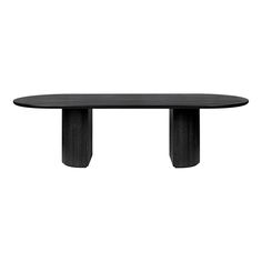 a black table sitting on top of a white floor