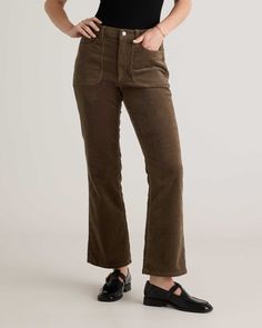 Corduroy Flare Pants, Free Movement, Flare Pant, Silk Cami, Quarter Zip Sweater, Corduroy Fabric, Brown Pants, Velvet Pants, Warm Brown