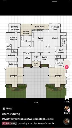 the floor plan for a house that has been built in an open area with no windows