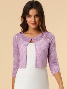 Shop Allegra K for allegra k elegant sheer floral lace cropped bolero shrug you are looking for, get more women's jackets for yourelf. Order now! Free Returns! Lace Shrug, Cropped Shrug, Floral Lace Fabric, Bolero Cardigan, Lace Neckline, Womens Crewneck, Womens Tie, Lace Hem, Knitted Pullover Sweaters