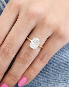 Hidden Halo Engagement Ring Cushion Cut Moissanite Engagement Ring for Women's Moissanite Engagement Ring Cushion Cut, Cushion Halo Engagement Ring, Cushion Cut Moissanite, Engagement Rings Cushion, Cushion Cut Ring, Cushion Cut Engagement Ring, Halo Engagement, Cushion Cut, Halo Engagement Ring