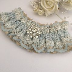 Wedding Crochet Patterns, Garters Wedding, Wedding Crochet, Wedding Garter Blue, Blue Garter, Blue Wedding Bouquet, Garter Belts