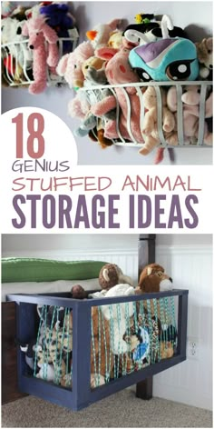 Animal Storage Ideas, Stuffed Animal Storage Ideas, Storage Ideas For Kids, Genius Ideas, Kids Room Organization, Stuffed Animal Storage, Toy Rooms, Organization Kids, Toy Organization