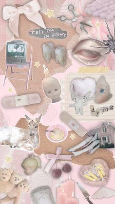 a collage of various items including scissors, toothbrushes and other things