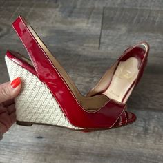 Classic Red Heel 36.5 (Europe Size) 6 (Us Size) Louboutin Wedges, Red Heels, Womens Shoes Wedges, Louboutin Shoes, Christian Louboutin Shoes, Wedge Heels, Christian Louboutin, Wedges, Size 6