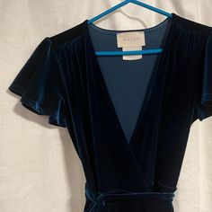 Brand: Bhldn Name: Thrive Dress Size: Xs Color: Dark Teal Material: Velvet Style: Wrap Dress Condition: Great, Worn A Couple Times To Events Bhldn Dress, Velvet Fashion, Dark Teal, Velvet Dress, Dresses Xs, Blue Green, Wrap Dress, Colorful Dresses, Velvet