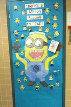 a bulletin board with the words there's a minion reason to read