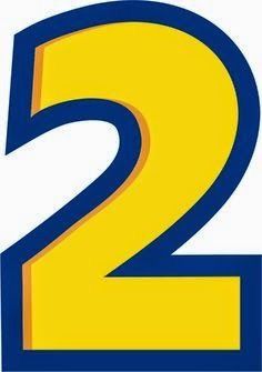 the number two is shown in blue and yellow