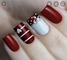 Red Nail Art Designs, Nagellack Trends, Red Nail Art, Valentine Nail Art, Nails Trends, Heart Nail Art, Her Nails, Simple Nail Art Designs