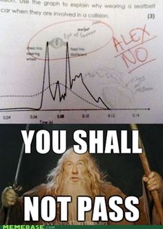 two pictures with one drawing and the other saying you shall not pass