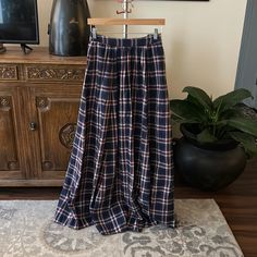 Vintage Plaid Maxi Skirt No Brand, Size Tag, Or Material Tag Plaid Western Vintage Americana Size Zip Flat Front, Stretch Back Waist 13.5” Across And 27” Around Plaid Maxi Skirt, Skirts Vintage, Western Vintage, Stretch Back, Vintage Skirts, Vintage Americana, Vintage Plaid, Vintage Skirt, No Brand