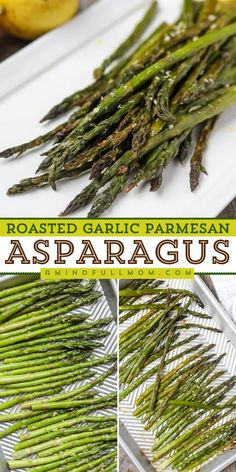 For a vibrant and flavorful Easter side dish, try this Roasted Garlic Parmesan Asparagus! This easy recipe enhances fresh asparagus with lemon, garlic, and Parmesan cheese, roasting it to perfection. It’s a fantastic dish for your Easter dinner menu! Try this  Side Dishes! Garlic Parmesan Asparagus, Easter Side Dish, Asparagus Broccoli, Hosting Easter, Easy Vegetable Side Dish, Easter Dinner Menus, Best Easter Recipes, Vegetable Ideas, Oven Roasted Asparagus