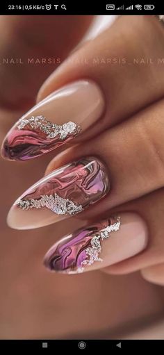 Nails Art Tutorial, Beach Nails Art, Marbled Nails, Types Of Nails Shapes, Summer Nails Designs, Rose Gold Nails Design, 2023 Beach, Beach Nail Art, Beach Nail