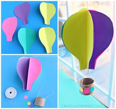 several pictures of different shapes and sizes of balloons