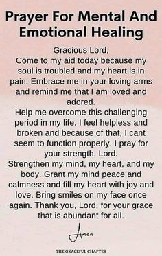 prayer for mental and emotional healing