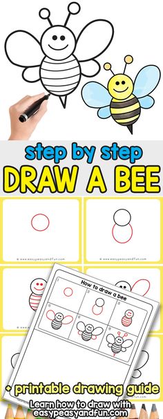 the step by step drawing book for kids to draw a bee with pictures and instructions