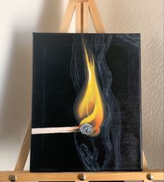 Candle Painting Art, Black Canvas Paintings, On Canvas, Soyut Sanat Tabloları, Painting Ideas On Canvas, Art Painting Gallery, Canvas Painting Diy