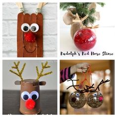 four different christmas crafts for kids to make