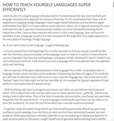 an email message with the words how to teach yourself languages super efficiently