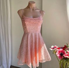 PRINCESS OF STYLE DRESS ROSE GOLD SEQUINS gh1748 – girlhomeshops Grade 8 Grad, Grade 8 Grad Dresses, Dresses Light Pink, Grad Dresses Short, Dress Rose Gold, Velvet Dress Long, Short Party Dress, Pink Sparkly, Lace Top Long Sleeve