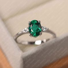 Emerald Promise Ring Silver, Sterling Silver Emerald Ring, Emerald Engagement Rings Silver, Emerald Ring Silver Band, Silver Ring With Emerald Stone, Silver Ring With Green Stone, Silver Ring Green Stone, Emerald Engagement Ring Silver Band, Emerald Silver Engagement Ring