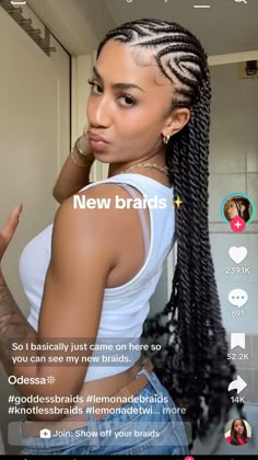 Lemonade Twist Braids, Freestyle Lemonade Fulani Braids, Half Straight Back Half Box Braids, Lemonade Fulani Twist, Lemon Fulani Braids, Abuja Hairstyles, Cruise Braids, Lemon Braids, Cute Braids Hairstyles