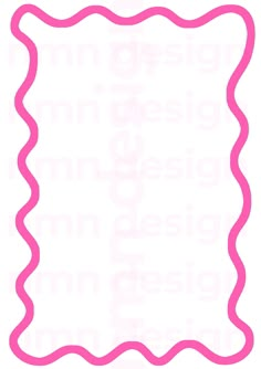 a pink scalloped frame with the word design on it