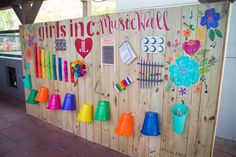 there is a wooden board with many different items on it and the words girls increment