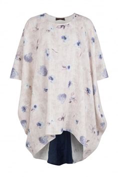 Yiannis Karitsiotis s/s18 Blue Flower Linen Tunic Oversize Fashion, Linen Tunic