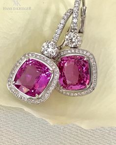 Hans D. Krieger Fine Jewellery (@hansdkrieger) on Instagram: Hot Pink Pair of Pink Sapphire and Diamond Earrings #hansdkrieger #jewellery #joaillerie #pinksapphire Jewellery Shops, Jewellery Photography, Jewellery Ring, Gold Baby, Earrings Studs, Ear Rings