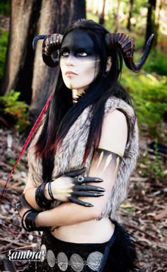 horned Fantasy Make-up, Effects Makeup, Ren Fest, Special Effects Makeup, Fx Makeup, Cosplay Diy, Warrior Women, Sfx Makeup