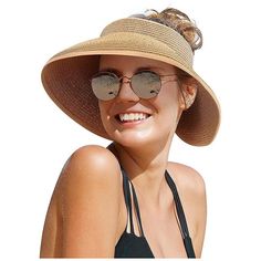 * Tightly Paper Straw Woven Wide Brim Hat: Head Measurements: 21.65 - 23.6 Inches, Brim Measurements: 4.92 Inches, Depth Measurements: 2.55 Inches. Tightly Woven With High Quality Paper Straw Make It Lightweight And Breathable. * Enhanced Sun Protectionwide Brim Design Can Protect You From Sunlight Effectively Which Keep You Cool When Traveling Outdoor. It Possibly Can Prevent Age Spots With Blocking The Sunlight On The Face And Neck. Features With An Inner Sweatband To Help Wick Moisture Away A Adjustable Summer Outdoor Hat, Fitted Summer Hat For Outdoor, Fitted Summer Outdoor Hat, Fitted Summer Visor Hat, Fitted Brimmed Hat For Beach Season, Casual Fitted Sun Hat For Outdoor, Fitted Beach Hat, Packable Sun Hat, Prevent Aging