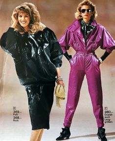 80s People, 80’s Dresses, Leather Couture, 1940s Suit, 1980's Fashion