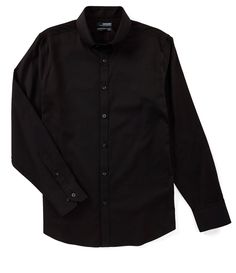 From Murano&#x2C; this woven shirt features:solid tonebutton down collarbutton frontcurved hemslim fitcotton/spandexmachine wash; tumble dryImported. Baller Outfits, Black Longsleeves Outfit, Black Dress Shirt Men, Black Button Up Shirt, Black Button Down Shirt, Dr Wardrobe, Black Long Sleeve Shirt, Old Clothes, Black Shirt Dress