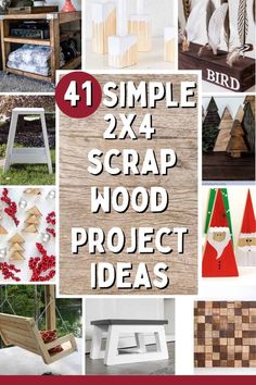 some wooden projects are shown with the words, simple 4x4 scrap wood project ideas