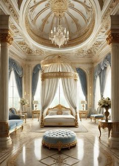 French Empire master bedroom with a canopy bed #interiordesignideas #dreamhomedesign Fantasy Furniture, Cozy Fall Bedroom, Fall Bedroom, French Empire, Luxury Bedroom, Style Bedroom