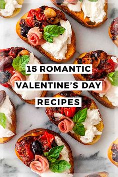 valentine's day desserts with text overlay that reads, romantic valentine's day recipes