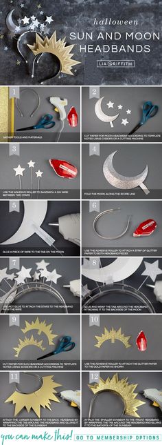 the instructions for how to make sun and moon headbands