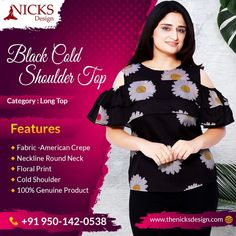 With quirky style and elegant charm, this black cold shoulder top sutured in the tone of black hues is perfect for your office as well as casual wear. Get discounted price on this high-quality tops for women we have limited stocks only so call us now before it ends. https://bit.ly/2UpXidh ☎️ Call: 062831 27206 🌐 Visit: https:www.thenicksdesign.com 📧 Email: info@thenicksdesign.com #offshoulder #fashion #offshouldertop #dress #ootd #top #croptop #offshoulderdress #blackcoldshouldertop #outfit Black Cold Shoulder Top, Quirky Style, Cold Shoulder Top